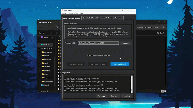 NANDFixPro – Copy BOOT to SD (Platzhalter)
